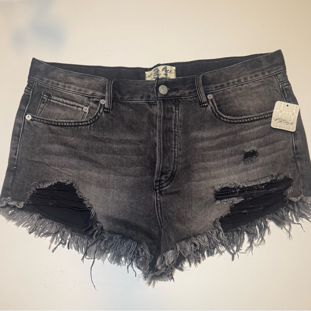 Thirty-One Charcoal Distressed Jean Shorts